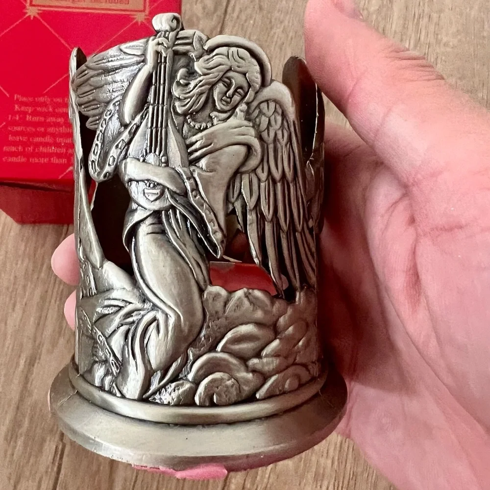 Home For The Holidays Mini Votive Candle Holder Pewter Angles‎